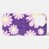 Daisy Roze Paarse Monogram Case-Mate iPhone Case (Achterkant (horizontaal))