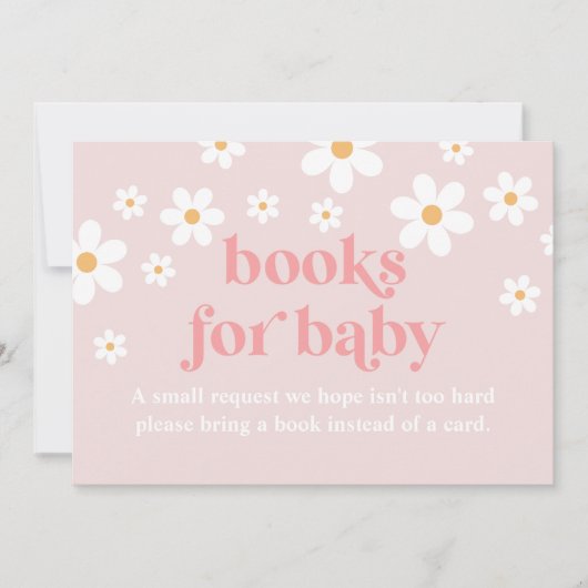 Daisy Roze Retro Baby Shower Boeken voor Baby kaar Kaart (Voorkant)