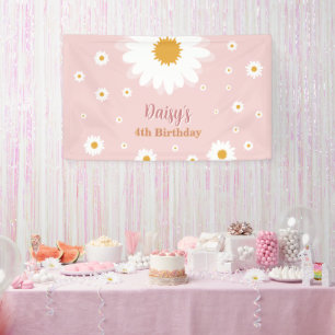 Daisy Roze Verjaardag Alle Leeftijden  Spandoek