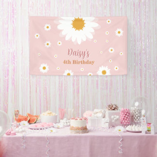 Daisy Roze Verjaardag Alle Leeftijden Spandoek