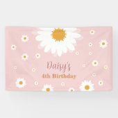 Daisy Roze Verjaardag Alle Leeftijden Spandoek (Horizontaal)