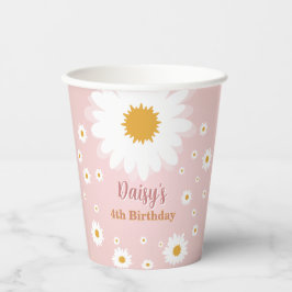 Daisy Roze Verjaardag Elke Leeftijd Papieren Bekers