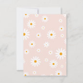 Daisy roze wild 1 Girl 1 Birthday Dank Bedankkaart (Achterkant)