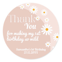 Daisy roze wilde één Meisje 1e verjaardag Bedankt