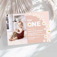Daisy roze wilde eentje Meisje 1e verjaardag Foto