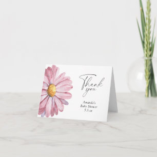 Daisy roze Wildflower elegant Hartelijk dank Bedankkaart