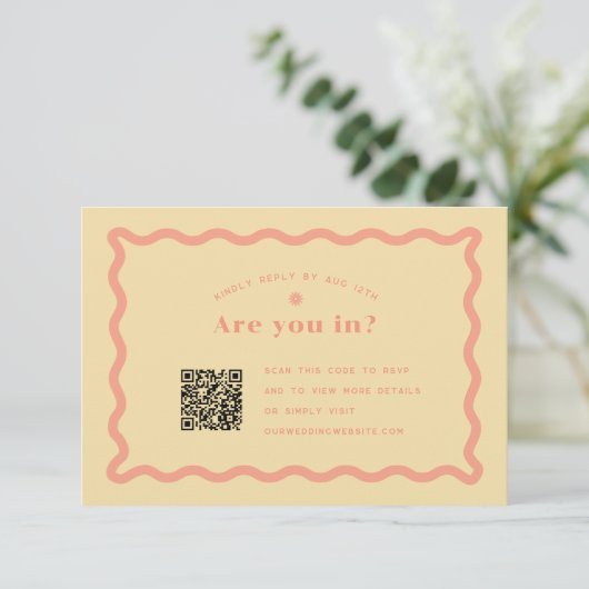 Daisy RSVP met QR-code (Staand voorkant)