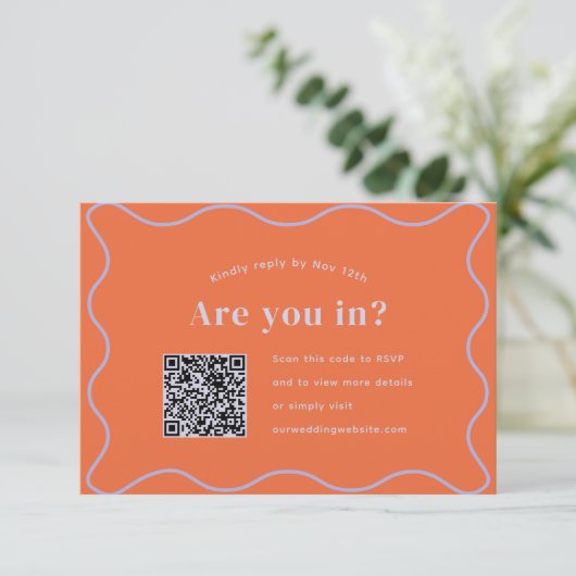 Daisy RSVP met QR-code Kaartje (Staand voorkant)