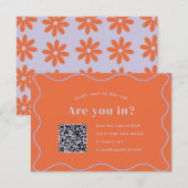 Daisy RSVP met QR-code Kaartje (Voorkant / Achterkant)