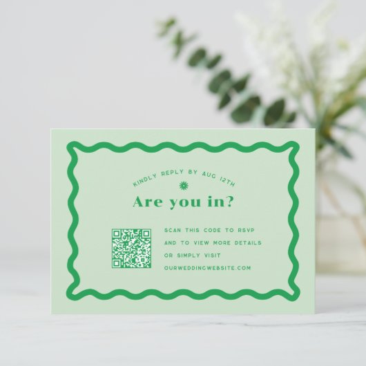Daisy RSVP met QR-code Kaartje (Staand voorkant)