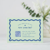 Daisy RSVP met QR-code Kaartje (Staand voorkant)
