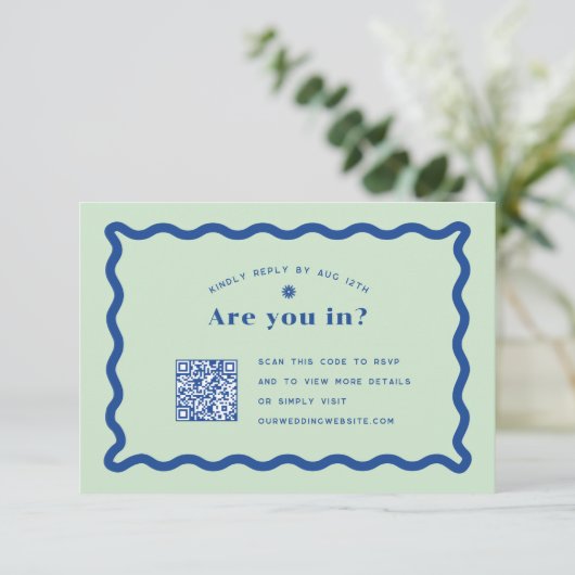 Daisy RSVP met QR-code Kaartje (Staand voorkant)