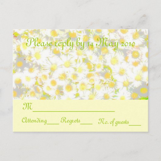 Daisy RSVP Uitnodiging Briefkaart (Voorkant)
