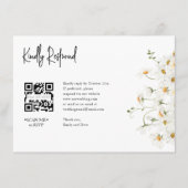 Daisy RSVP Wedding QR CODE Details op rug Informatiekaartje (Voorkant)