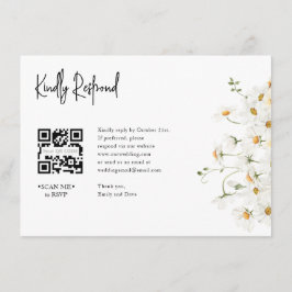 Daisy RSVP Wedding QR CODE Details op rug Informatiekaartje