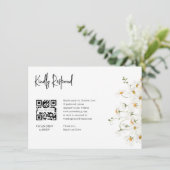 Daisy RSVP Wedding QR CODE Details op rug Informatiekaartje (Staand voorkant)