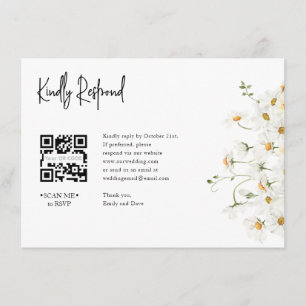 Daisy RSVP Wedding QR CODE Details op rug Informatiekaartje
