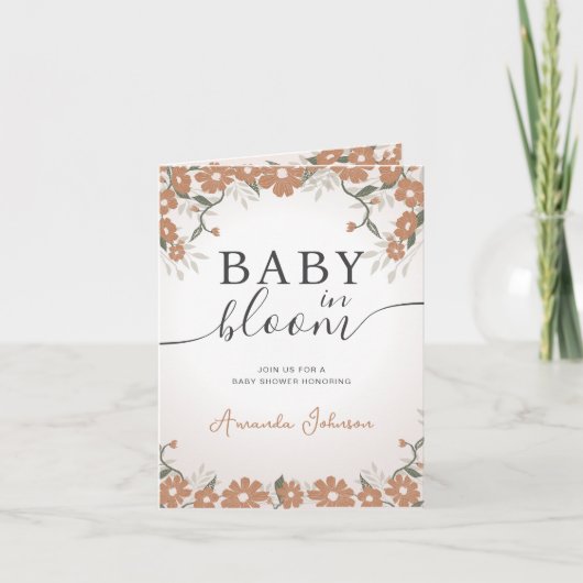 Daisy Rustic Baby in Bloom Shower Genderneutraal (Voorkant)