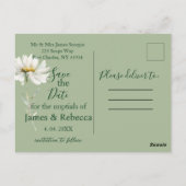 Daisy Sage & Botanical Wedding Save the Date Briefkaart (Achterkant)