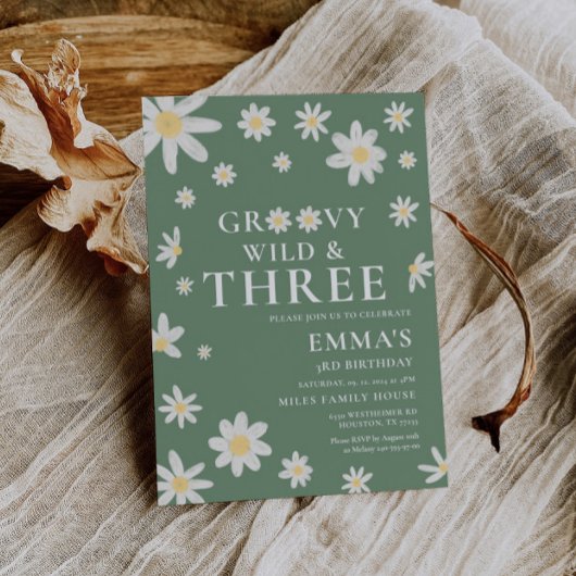 Daisy Sage Groene Kinderen Verjaardag Kaart