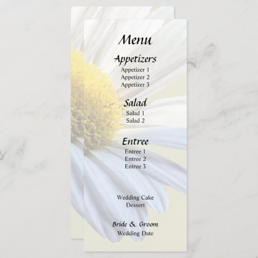 Daisy Schaduw en Licht Menu (Voorkant / Achterkant)