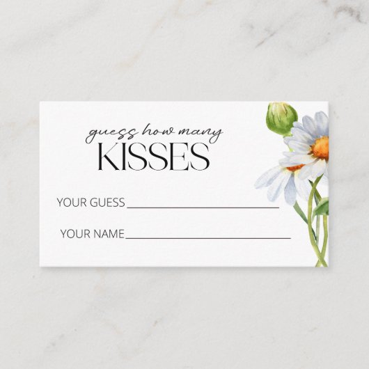 Daisy schat hoeveel kisses brudal game informatiekaartje (Voorkant)