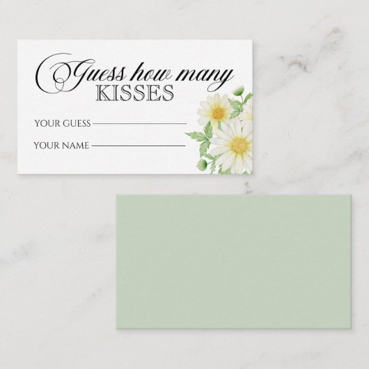 Daisy schat hoeveel kisses brudal game informatiekaartje (Voorkant / Achterkant)