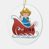 Daisy Scout Sled Blonde Keramisch Ornament (Links)