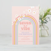 Daisy Seven is een Vibe Pastel regenboog 7e verjaa Kaart (Staand voorkant)
