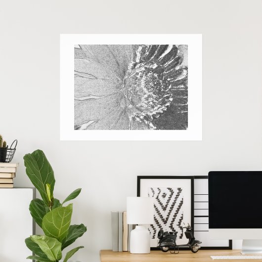 Daisy Shades of Grey Floral Poster (Thuiskantoor)