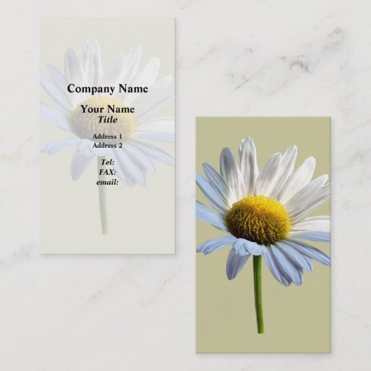 Daisy Shadow en Light Visitekaartje (Voorkant / Achterkant)