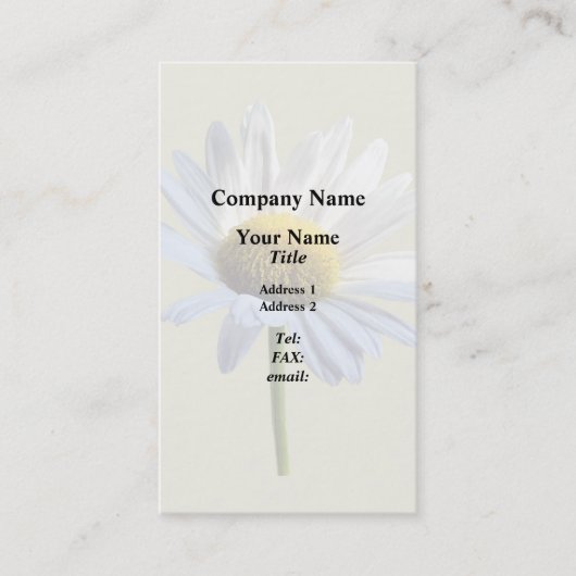 Daisy Shadow en Light Visitekaartje (Voorkant)