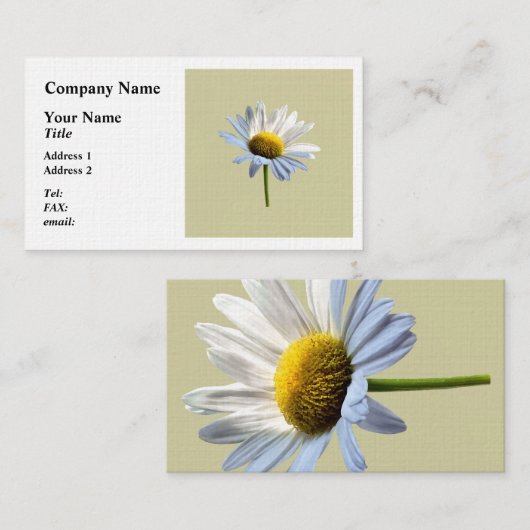 Daisy Shadow en Light Visitekaartje (Voorkant / Achterkant)