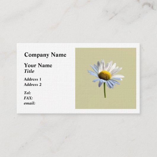 Daisy Shadow en Light Visitekaartje (Voorkant)