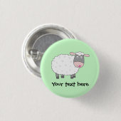 Daisy Sheep Ronde Button 3,2 Cm (Voorkant /achterkant)