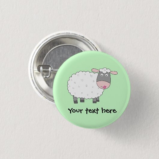 Daisy Sheep Ronde Button 3,2 Cm (Voorkant /achterkant)