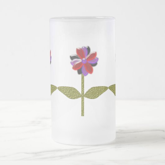 Daisy Shining Plastic Frosted Glass Mok (Center)