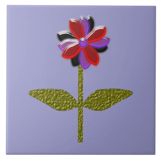 Daisy Shining Plastic Tile Tegeltje (Voorkant)