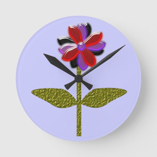 Daisy Shining Plastic Wall Clock Ronde Klok (Voorkant)