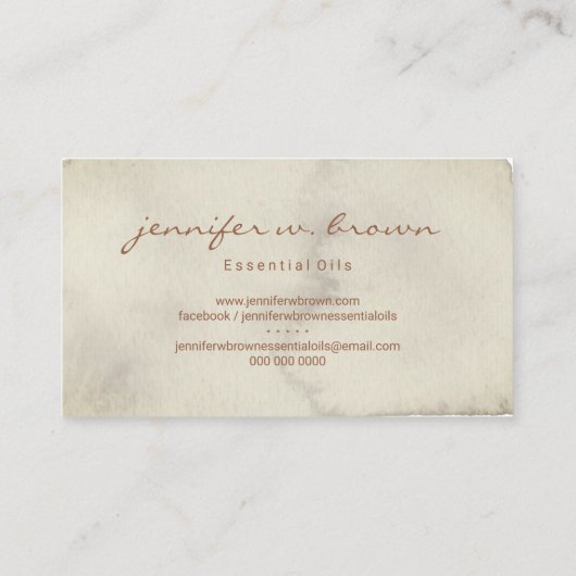 Daisy Signature Script roze Waterverf Visitekaartje (Achterkant)