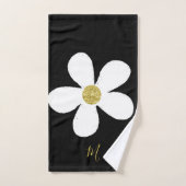 Daisy Simple Black White Gold Personal Bad Handdoek (Handdoek)