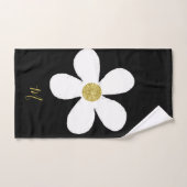 Daisy Simple Black White Gold Personal Bad Handdoek (Handdoek)