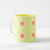 Daisy Simple Green Tweekleurige Koffiemok (Voorkant links)