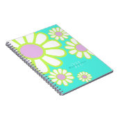 Daisy Simple Monogram Aqua Notitieboek (Rechterzijde)