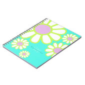 Daisy Simple Monogram Aqua Notitieboek (Linkerzijde)
