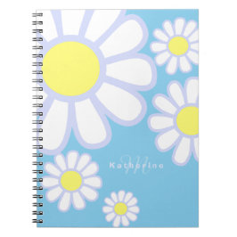Daisy Simple Monogram Baby Blauw Notitieboek