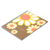 Daisy Simple Monogram Brown Notitieboek (Linkerzijde)