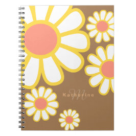 Daisy Simple Monogram Brown Notitieboek