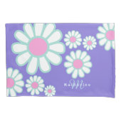 Daisy Simple Monogram Paarse Kussensloop (Voorkant)