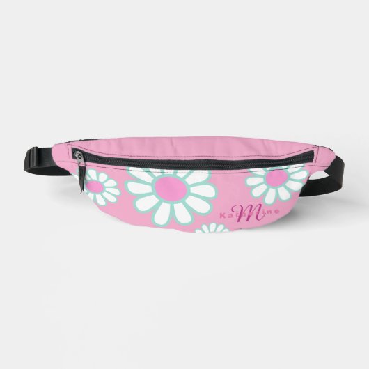 Daisy Simple Monogram Pink Heuptasje (Voorkant)